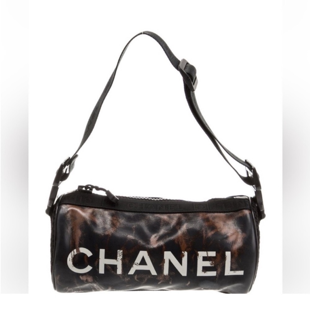 VINTAGE CHANEL Bag Chanel Sports Line Shoulder Bag Black - Picture 1 of 16